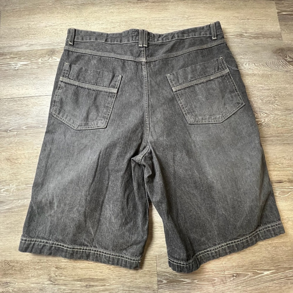 Champs Sports Denim Shorts Mens‎ 36 Black Baggy Y2K Contrast Stitch Carpenter